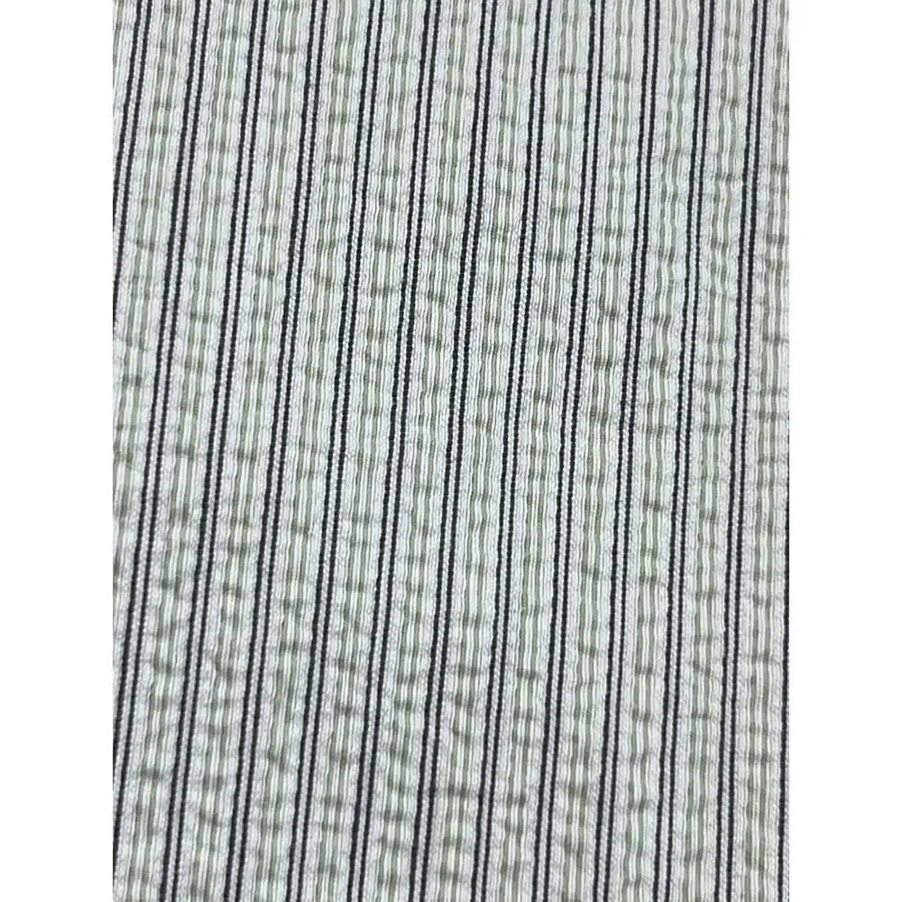 Susan Monaco Women's 8 Trousers Y2K Pinstripe Seersucker Wide Leg Mid Rise Pants